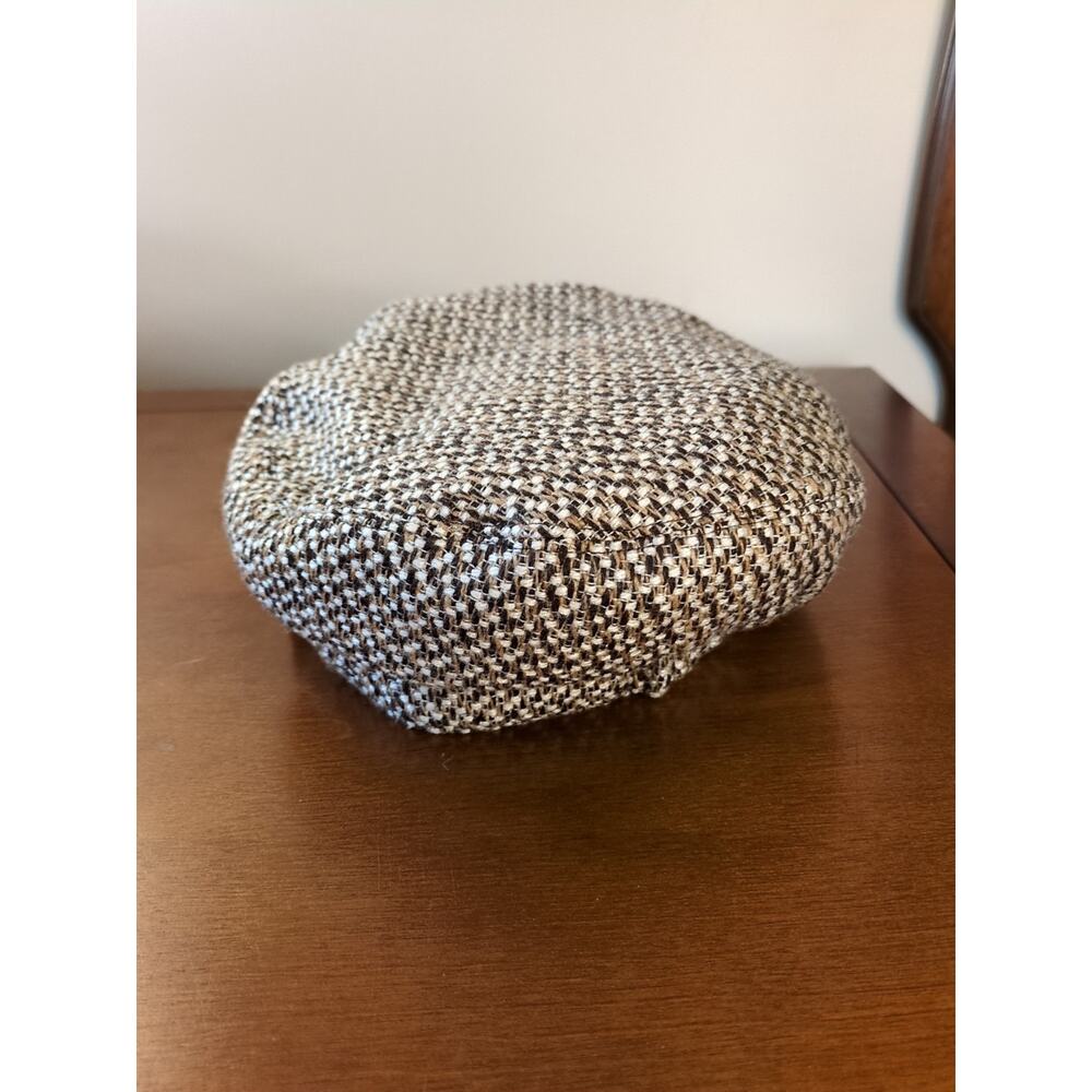 D&Y Women's Newsboy Cap One Size Cotton Blend Beige Tweed Lined Hat - Picture 4 of 9